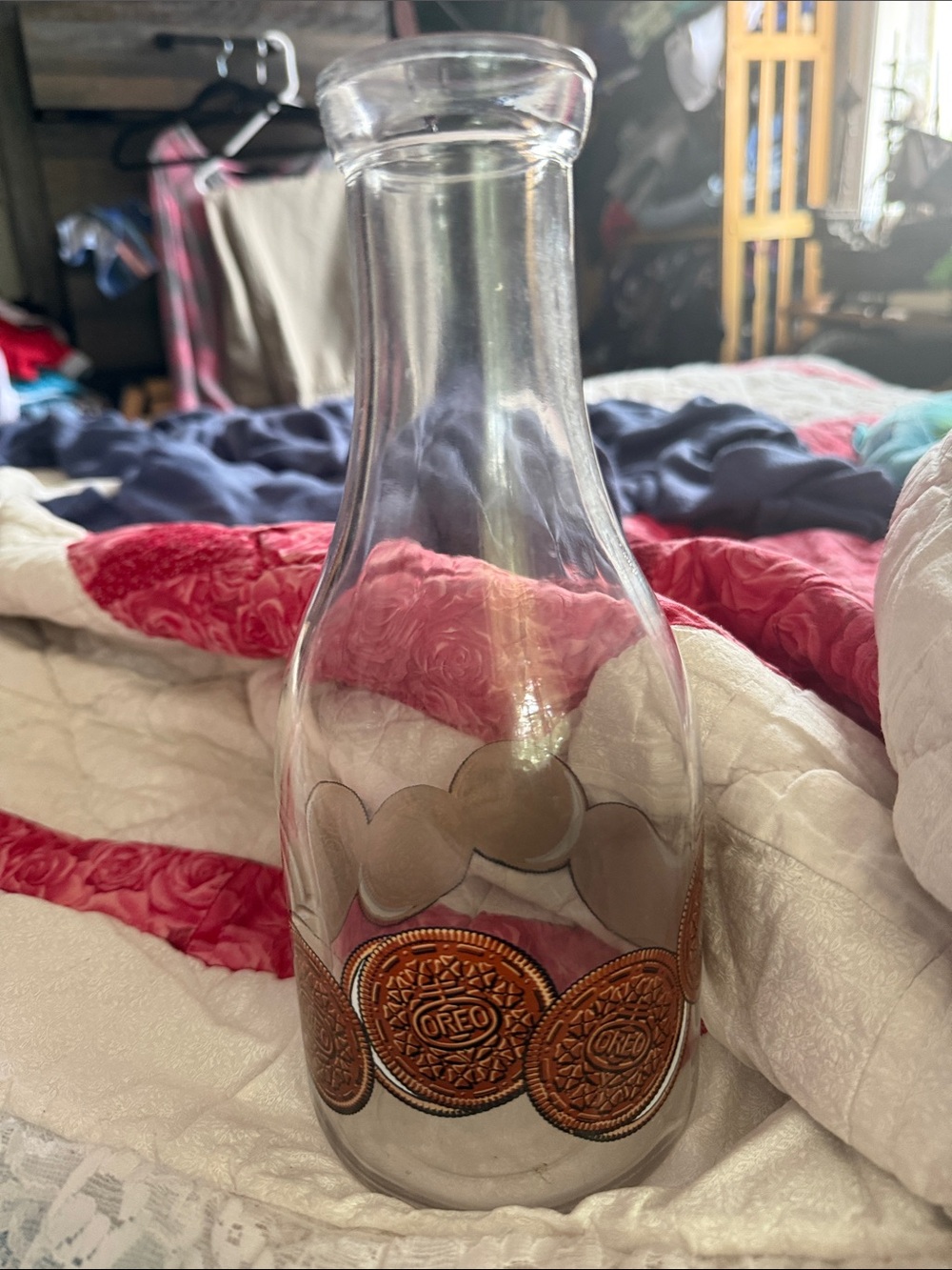 Vintage 1980’s Oreo Glass Milk Bottle 1 Qt. Carafe made in Canada
